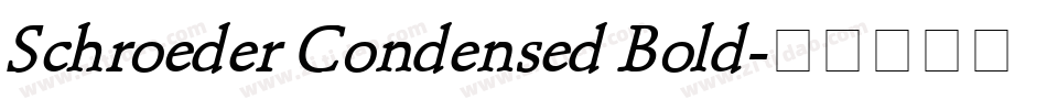 Schroeder Condensed Bold字体转换